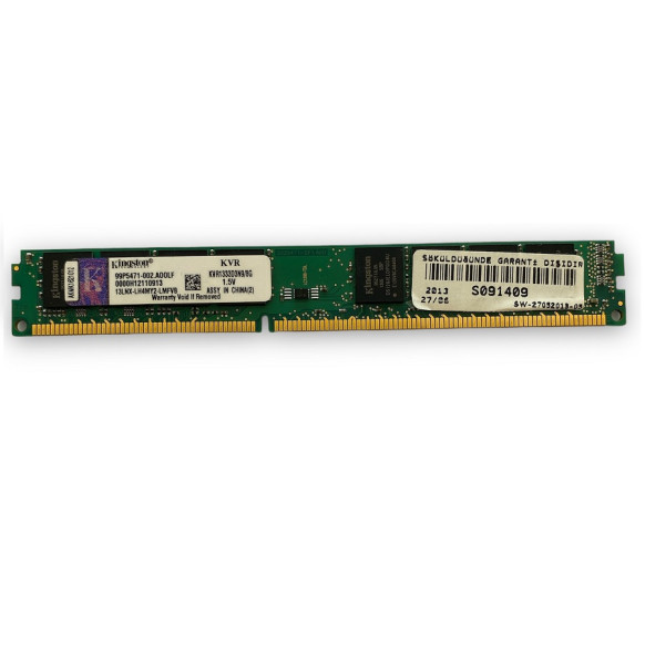 Kingston 8 GB DDR3 1333 Mhz Masaüstü Ram Bellek - Model : KVR1333D3N9/8G
