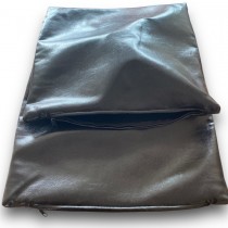 Yastık kılıfı, Siyah Renk Deri - 2 Adet 42X42 cm Boyutlarında Fermuarlı