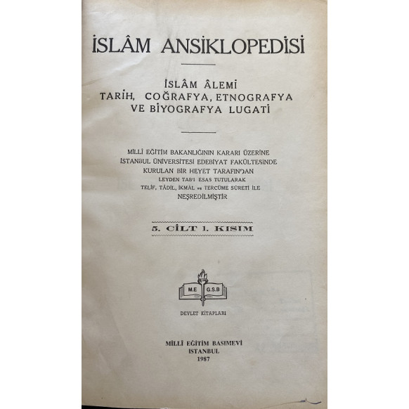 islam Ansiklopedisi Cilt 5, Kısım 1 - Ha Züheyl - Milli Eğitim Bakanlığı  Milli Eğitim Bakanlığı Yayınları  72,40 TL - eskici...