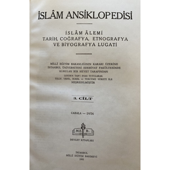 islam Ansiklopedisi Cilt 3 - Cabala - Dvin - Milli Eğitim Bakanlığı  Milli Eğitim Bakanlığı Yayınları  77,40 TL - eskicievi.c...