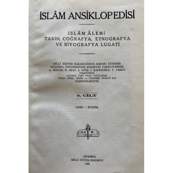 islam Ansiklopedisi Cilt 9 - Naba Rüzzik - Milli Eğitim Bakanlığı  Milli Eğitim Bakanlığı Yayınları  77,40 TL - eskicievi.com'da