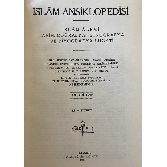 islam Ansiklopedisi Cilt 10 - Sa Süfrüy - Milli Eğitim Bakanlığı  Milli Eğitim Bakanlığı Yayınları  77,40 TL - eskicievi.com'da