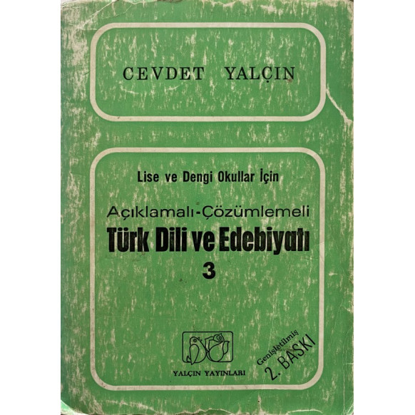 Türk Dili ve Edebiyatı, 3 - Cevdet Yalçın  Yalçın Yayınları  31,40 TL - eskicievi.com'da