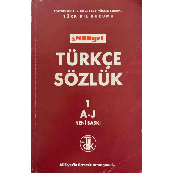 Türkçe Sözlük 1 / A - j  Türk Dil Kurumu Yayınları  25,00 TL - eskicievi.com'da