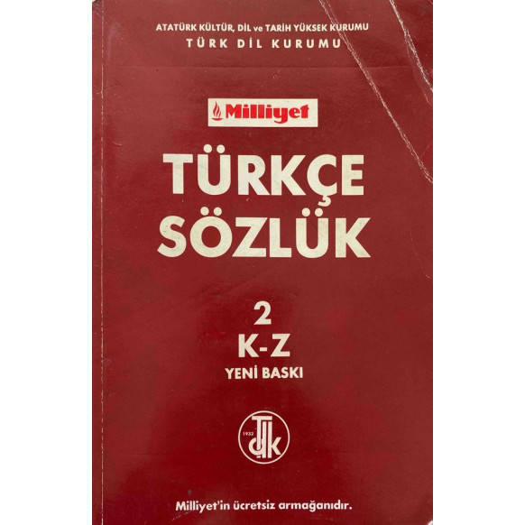Türkçe Sözlük 2 / K - Z  Türk Dil Kurumu Yayınları  28,00 TL - eskicievi.com'da