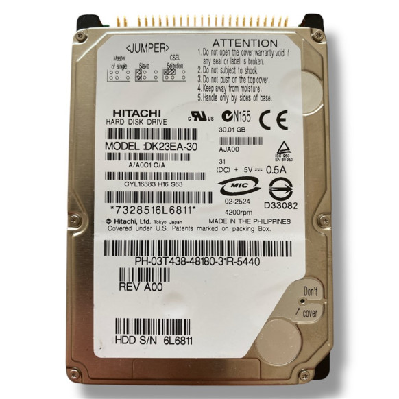 Hitachi, 30 GB, Model No - DK23EA-30, ide Notebook Harddisk | www.e...
