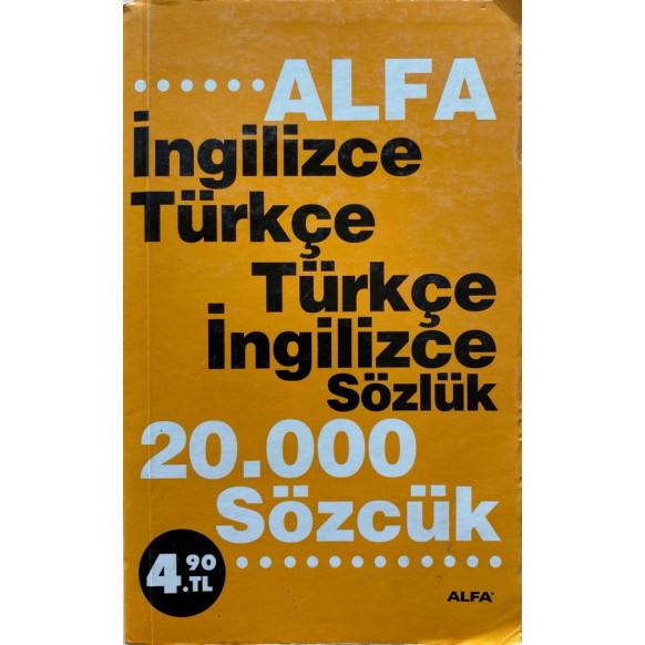 ingilizce Türkçe - Türkçe ingilizce 20,000 Sözcük  Alfa Yayınları  31,40 TL - eskicievi.com'da