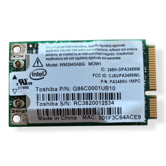 Toshiba Satellite A305-S6825 - Kablosuz ağ Kartı, Wifi, Kart Model : WM3945ABG