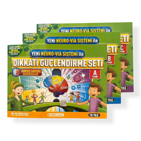 Yeni Neuro Vıa Sistemi ile Dikkati Güçlendirme Seti-10 Yaş (3 Kitap Takım) - Osman Abalı  Adeda Yayınları  300,00 TL - eskici...