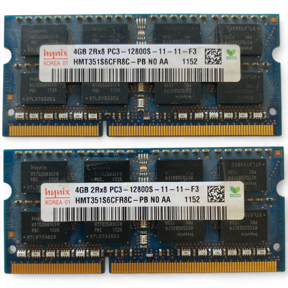 Hynix 2X4 GB DDR3 1600 Mhz - 8GB Notebook Ram Bellek - Model : HMT351S6CFR8C-PB