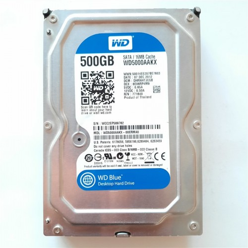 (Arızalı) - Western Diğital, 500 GB, Model No - WD5000AAKT / Sata Masaüstü HarddisK
