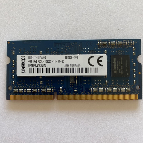 Kingston 4GB 1600 MHz DDR3 Notebook Ram Bellek - Model : HP16D3LS1KBG/4G