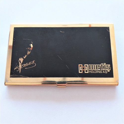 Atatürk Armalı, Metiş Holding Logolu, Metal Kartvizitlik