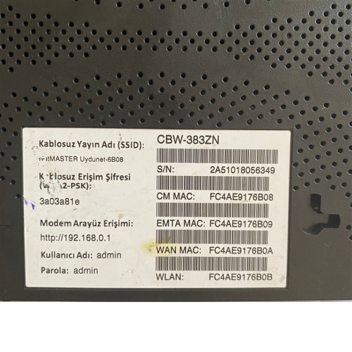 Netmaster Uydunet Docsis 3.0 Modem - CBW-383ZN