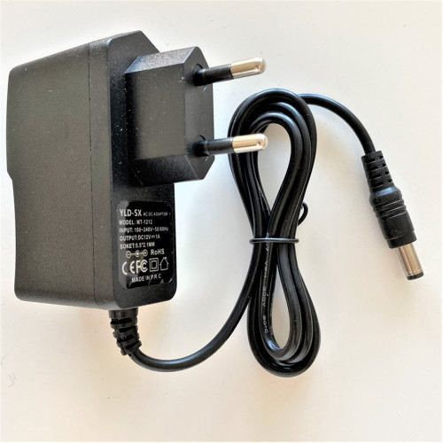 YLD-SK Power Adaptör 12 Volt - 1 Amper Model MT1212 - Dış : 5.5 mm - İç : 2.1 mm Uç Boyutu