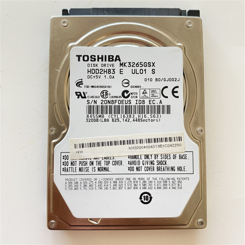 Toshiba, 320 GB, Notebook Harddisk - Model No - MK3265GSX