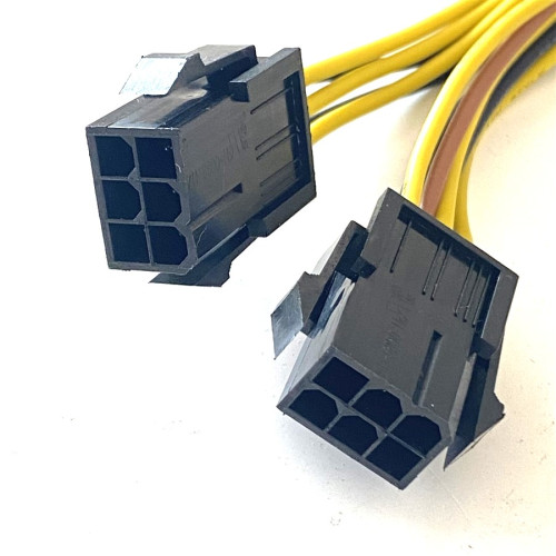 Çift 6 Pin, Dişi Tek 8 Pin Erkek Ekran Kartı Güç Kablosu